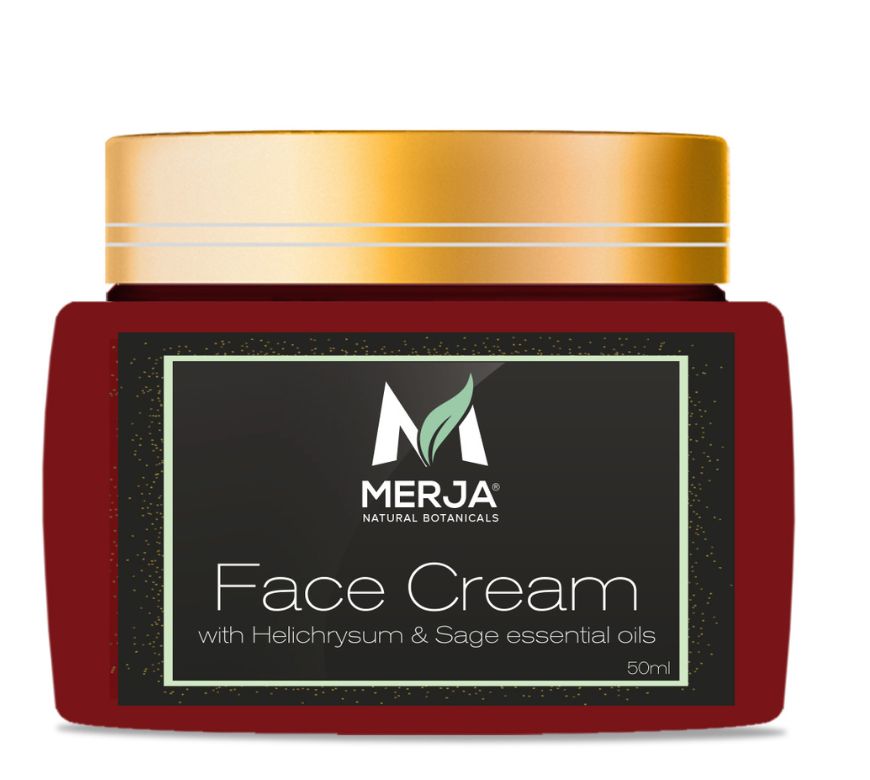 Face Cream with Helichrysum & Sage & Aloe - Anti-wrinkle & Tone refining & Hydrating - Day and Night Use 