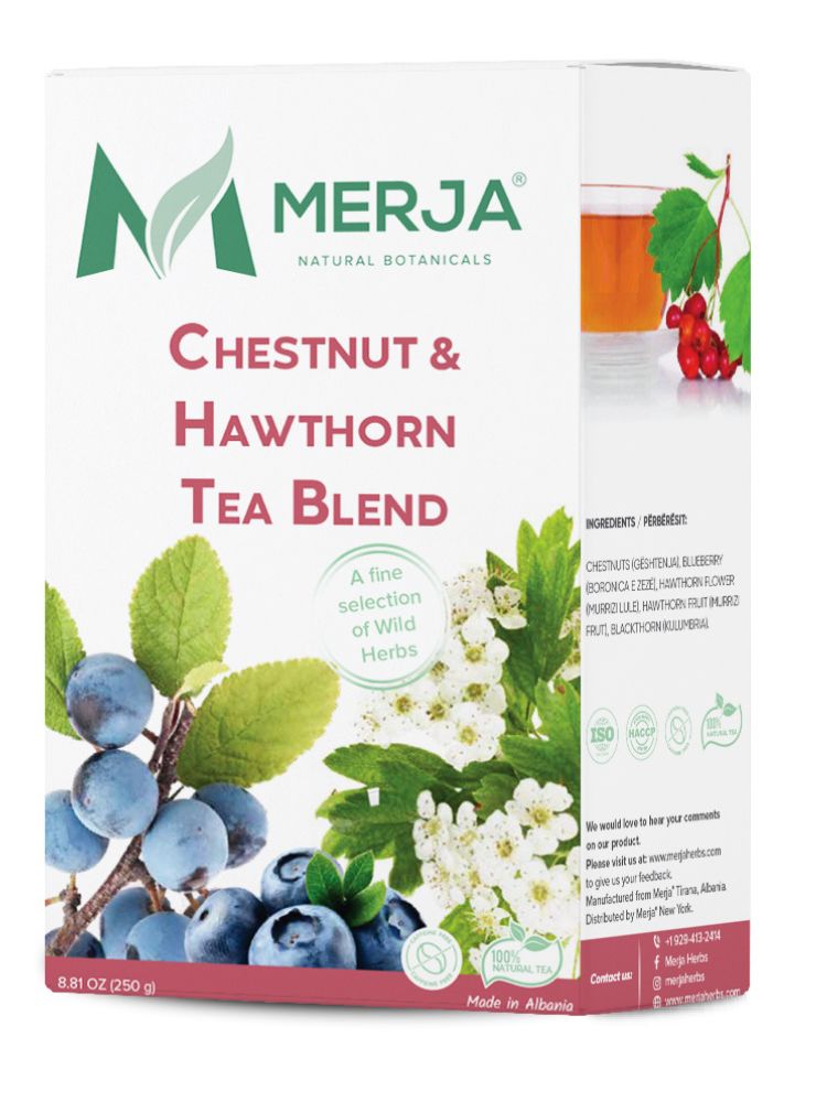 Chestnuts & Hawthorn Tea - Tea for Varicose Vein Support & Pain Relief - Caffeine Free 