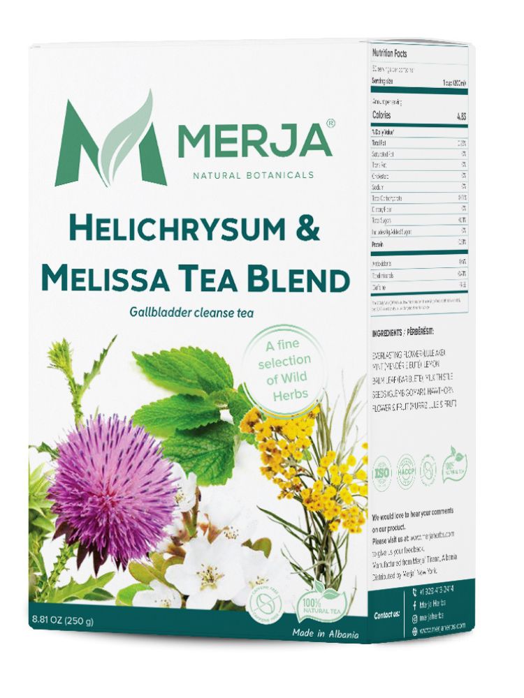 Helichrysum & Melissa Tea - Tea for Gall bladder Support & Cleanse - Stones & Infections Cleanse - Caffeine Free 
